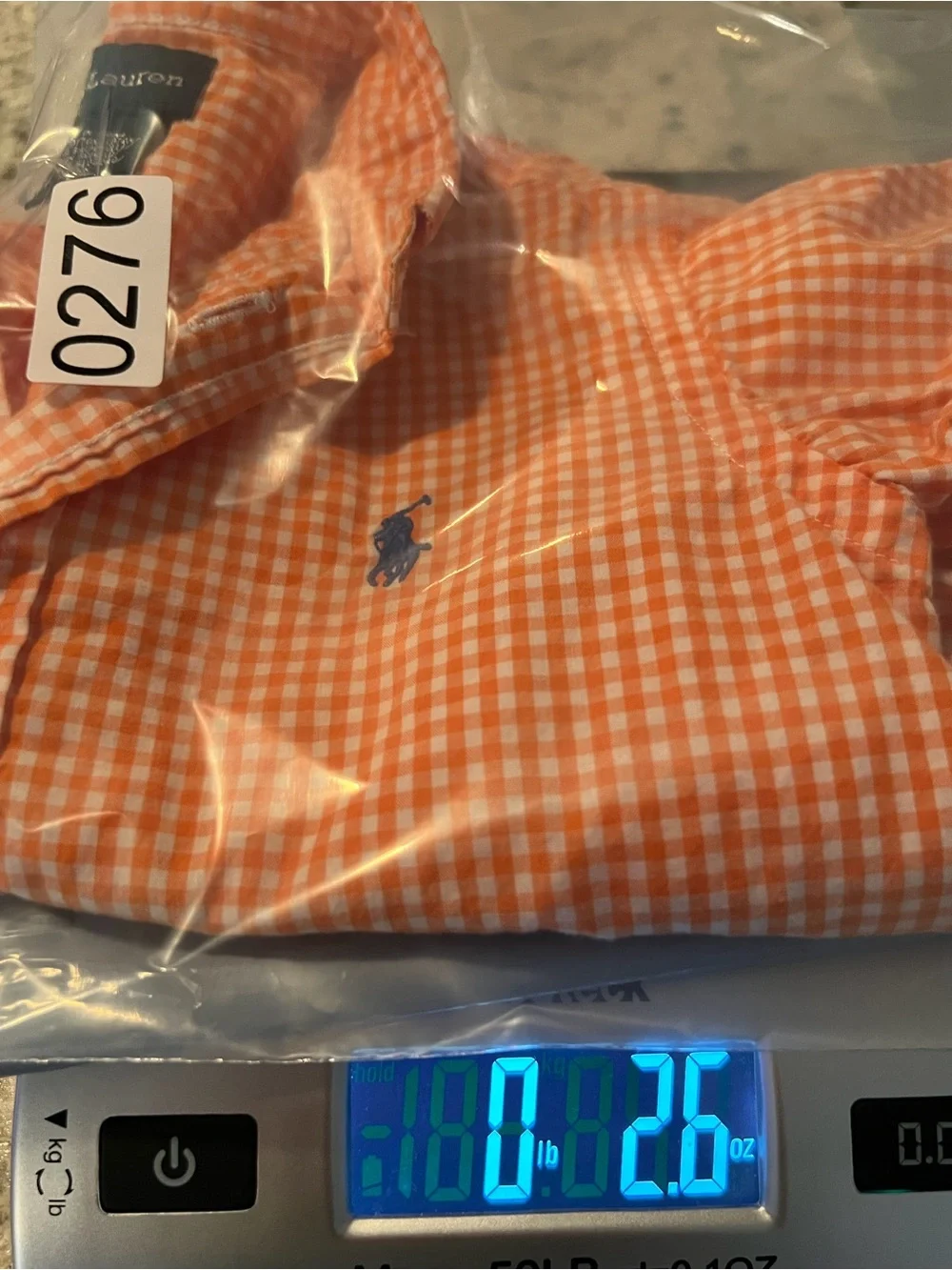 Ralph Lauren Orange Gingham Button-Down Shirt Boys 18M